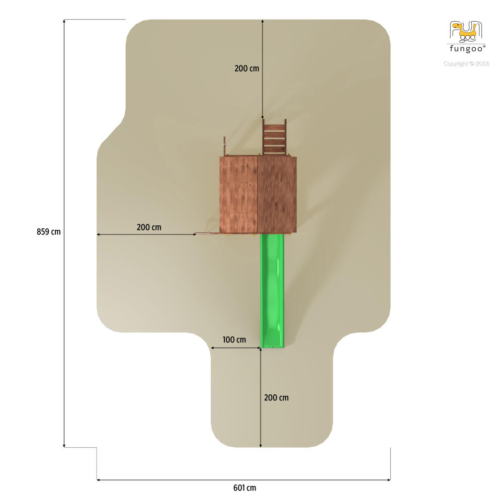 Fungoo Spielturm FORTRESS, teak-farben lasiert