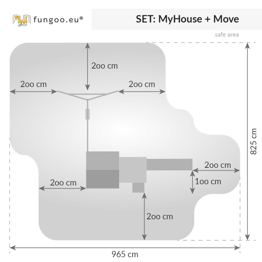 Fungoo Spielturm-Set My HOUSE MOVE+, teak-farben lasiert