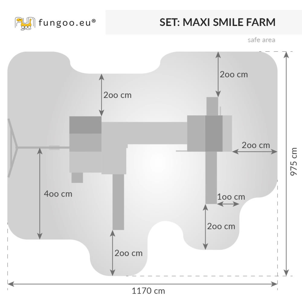 Spiellandschaft Maxi Set Fungo SMILE FARM, teak-farben lasiert