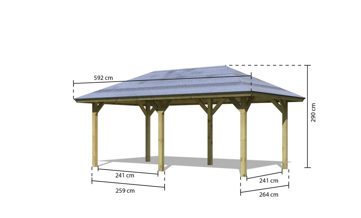 Pavillon Bergen 2 - 265x518 cm CLASSIC kdi von Karibu