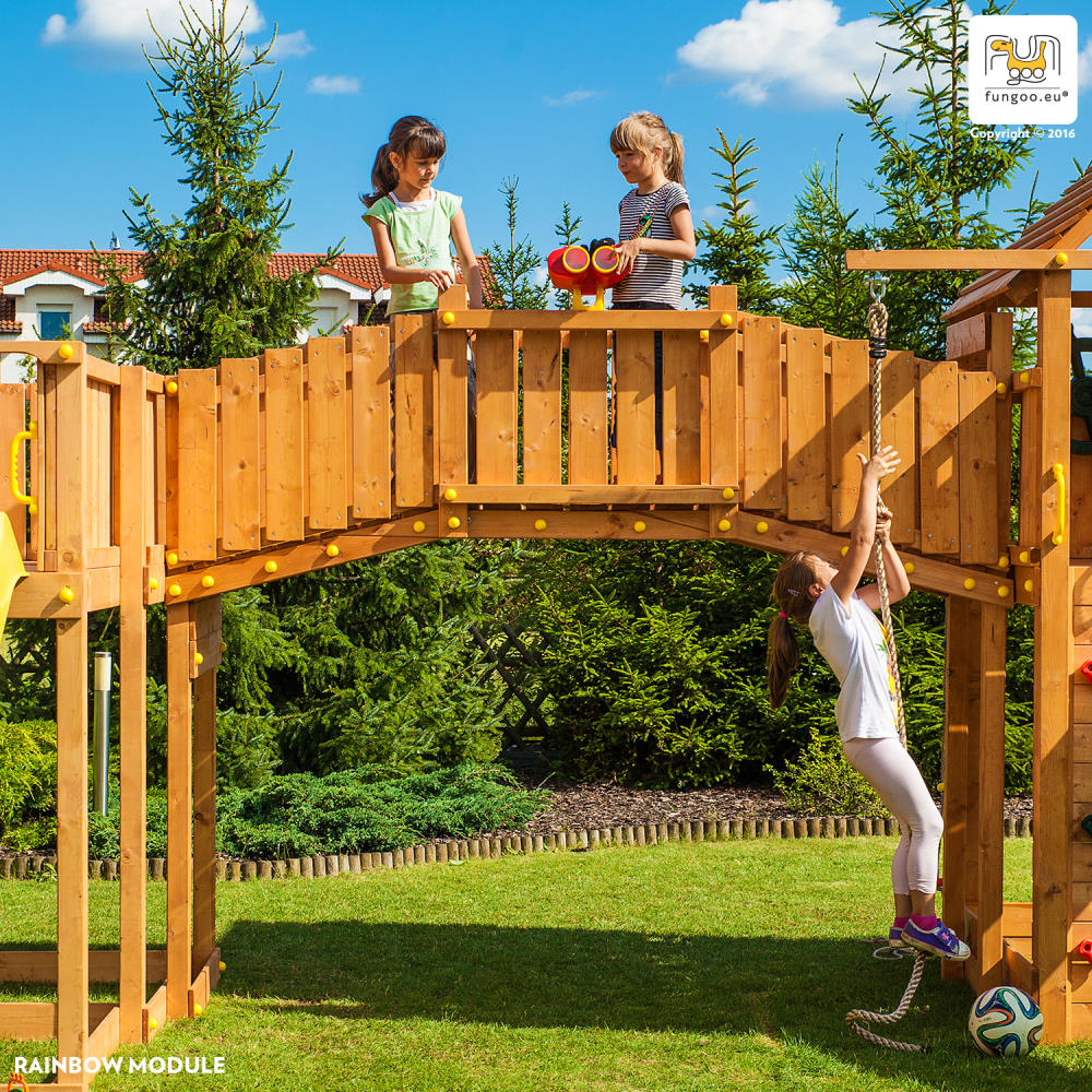 Spiellandschaft Maxi Set Fungo SMILE FARM, teak-farben lasiert