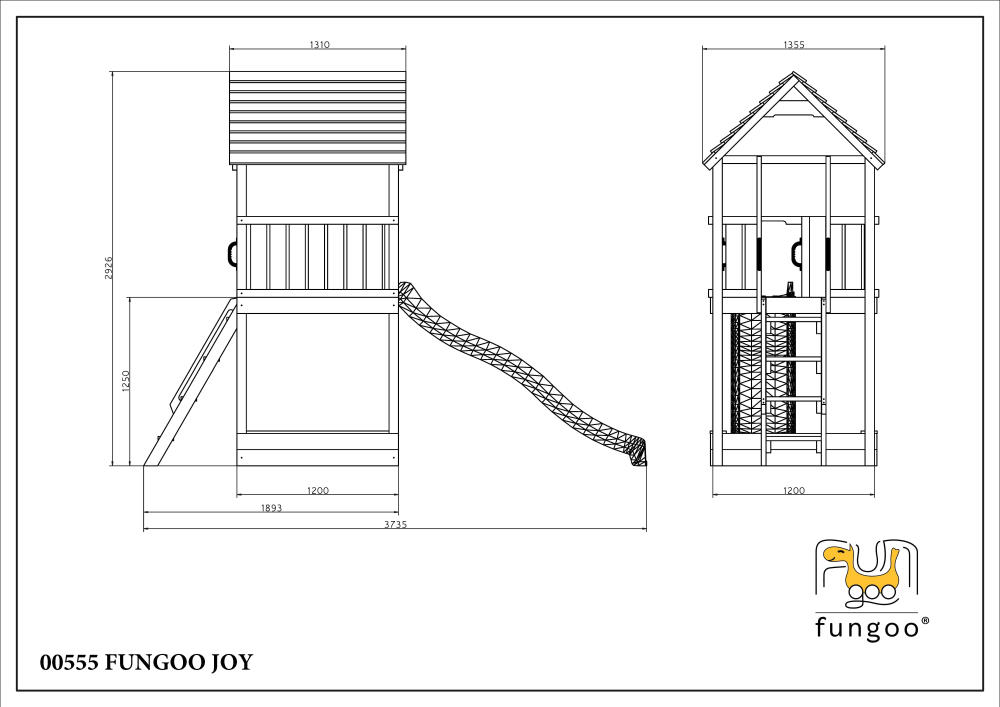 Fungoo Spielturm JOY, teak-farben lasiert