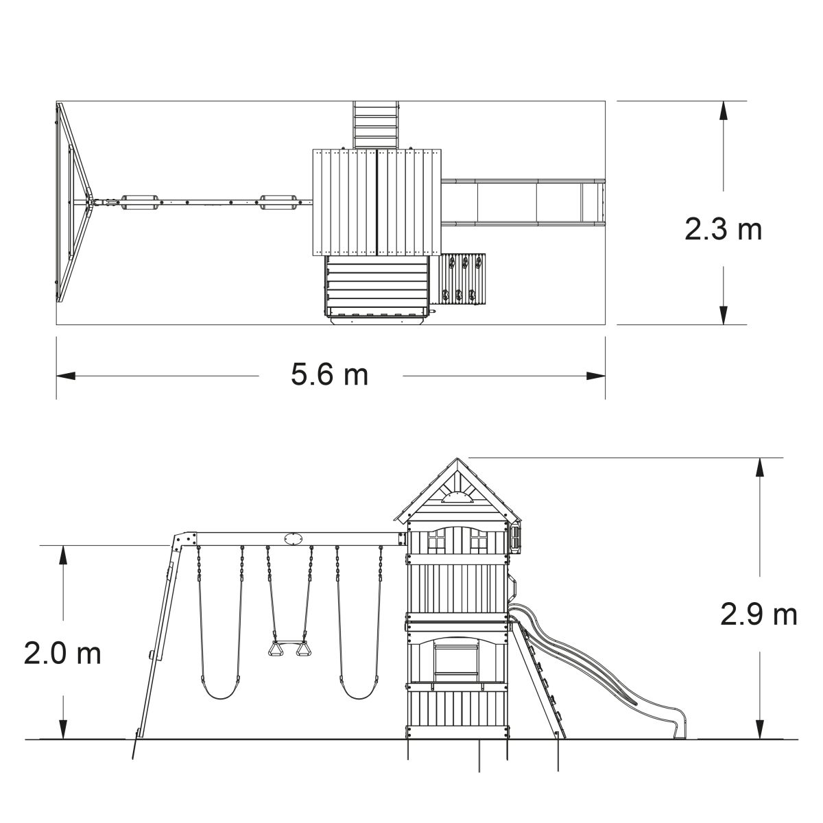 Kinderspielturm Atlantic mit Schaukel und Rutsche von Backyard Discovery