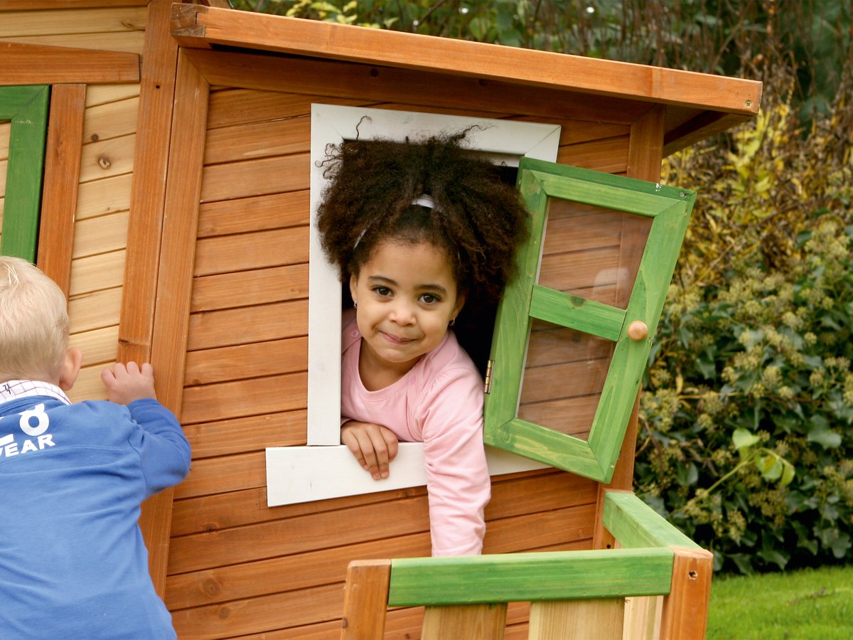 AXI Kinderspielhaus Lisa mit Veranda, braun/grün