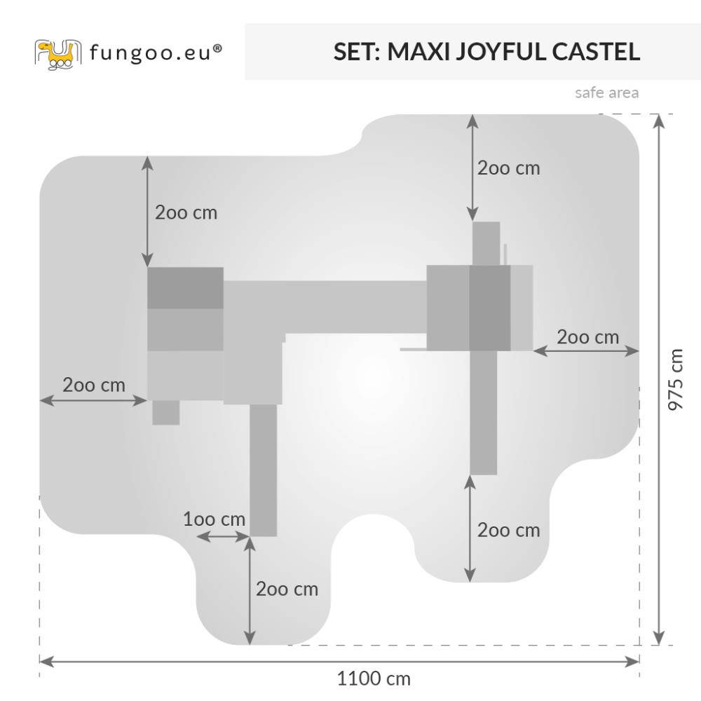 Spielturm Maxi Set Fungoo JOYFUL CASTEL, teak-farben lasiert