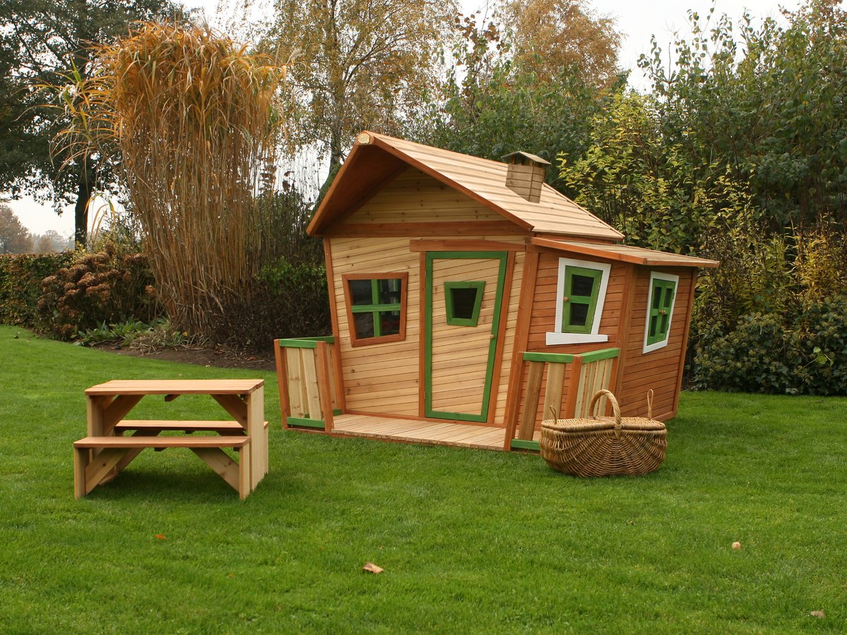 AXI Kinderspielhaus Lisa mit Veranda, braun/grün