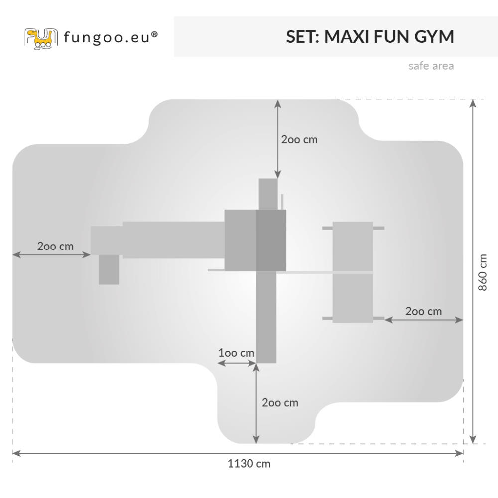 Spiellandschaft Maxi Set Fungoo FUN GYM, teak-farben lasiert