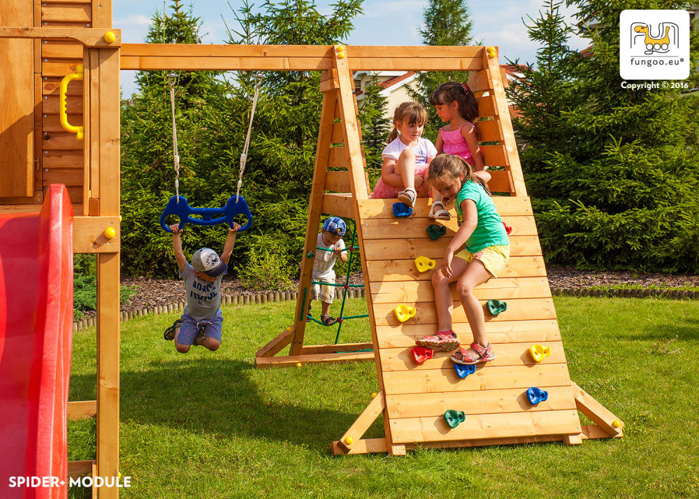 Spielburg Maxi Set Fungoo SPIDER LAND, teak-farben lasiert