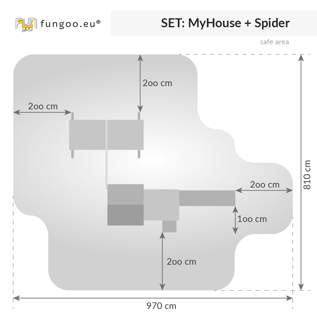 Fungoo Spielturmset My HOUSE SPIDER+, teak-farben lasiert