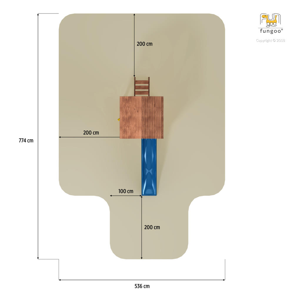 Fungoo Spielturm JOY, teak-farben lasiert