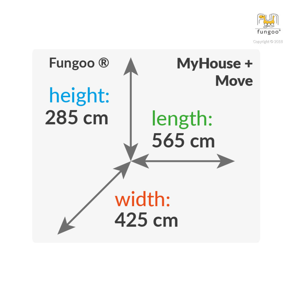 Fungoo Spielturm-Set My HOUSE MOVE+, teak-farben lasiert