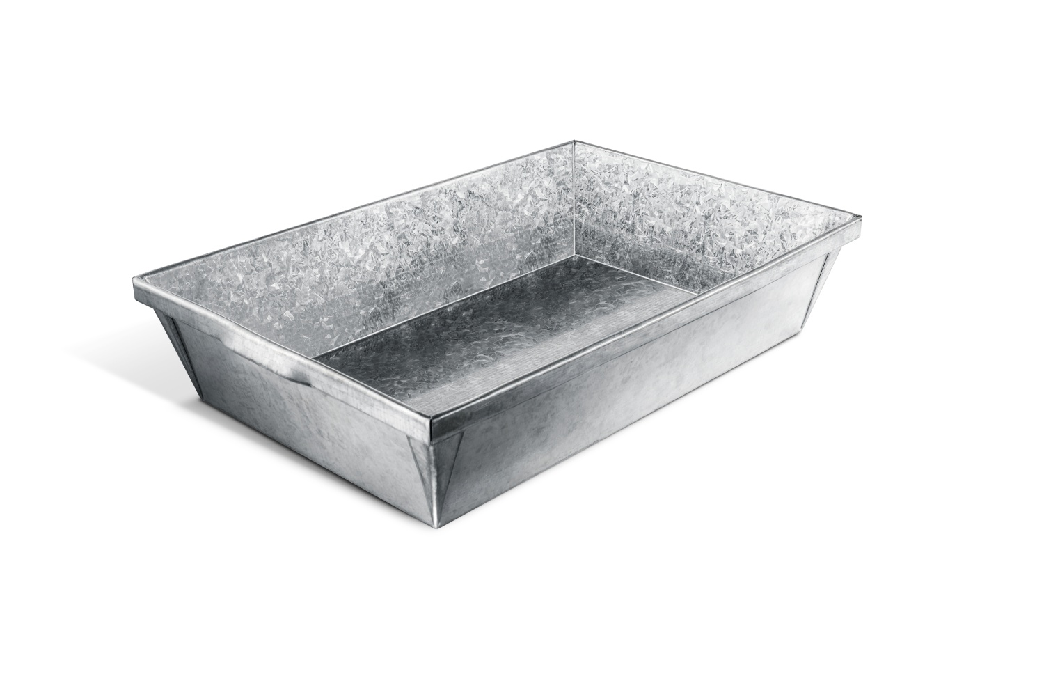 Pflanzschale massiv 38,5x28,5x11,5 cm, Stahl galvanisiert, blank