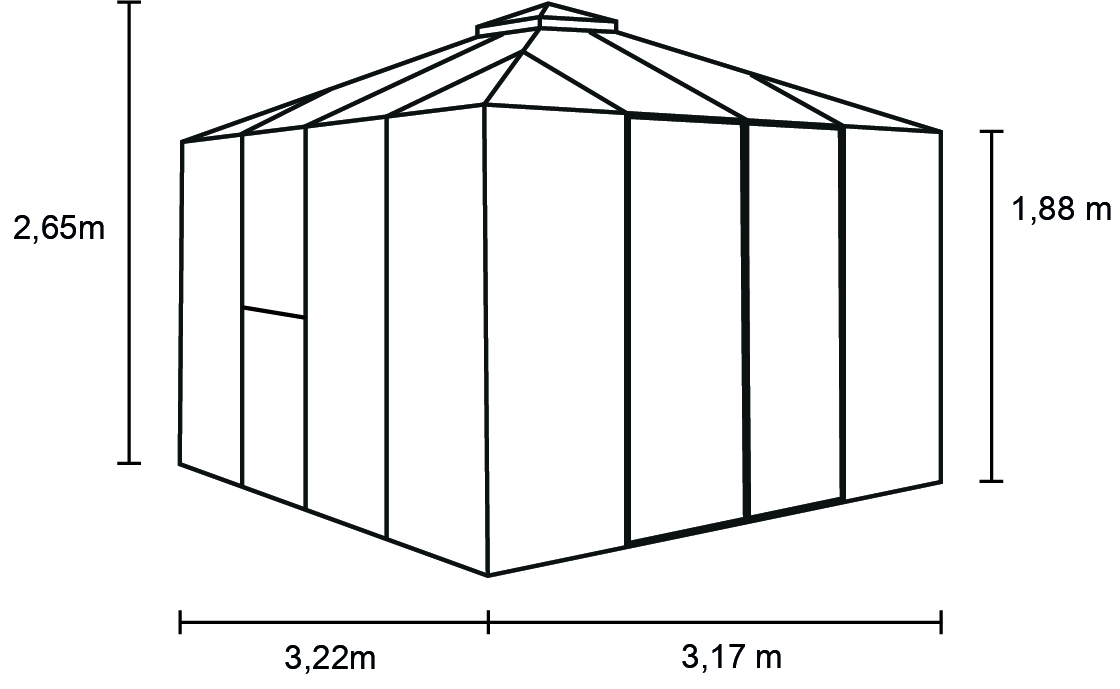 Vitavia Gewächshaus-Pavillon Fortuna ESG/HKP, alu