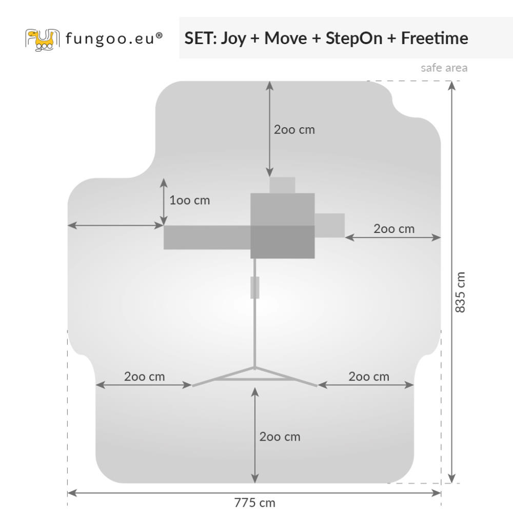 Fungoo Spielturm JOY Move+ StepOn FreeTime, teak-farben-lasiert